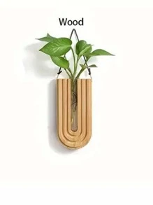 1 pieza Estante decorativo de madera, estantería de madera para hidroponía montada en la pared, jarrón colgante de pared para flores secas, soporte para plantas, jarrón colgante de pared de madera artesanal para hidroponía, patrón de rayas moderno, soporte para plantas, uso en interiores y exteriores, estantería colgante de flores para jardín y césped - Jarrón multifuncional adecuado para uso en interiores y exteriores, decoración del hogar, decoración de habitaciones, decoración de paredes, regalos de cumpleaños, graduación, decoración de cocina - Multicolor - Ver 10