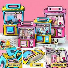20pcs Portable Small Gift Bags, Cartoon Claw Machine Candy Snack Bags With Transparent Window, Snack Gift Bags For Easter, Wedding, Birthday, Christmas Party Favors, For Mother's Day , Bridesmaid Gifts , Gratuation Gifts , Birthday Gifts,Wedding Gifts,Birthday,Bride,Wedding