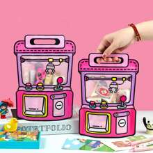 20pcs Portable Small Gift Bags, Cartoon Claw Machine Candy Snack Bags With Transparent Window, Snack Gift Bags For Easter, Wedding, Birthday, Christmas Party Favors, For Mother's Day , Bridesmaid Gifts , Gratuation Gifts , Birthday Gifts,Wedding Gifts,Birthday,Bride,Wedding