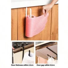 1/2pcs Free Hanging Organizer Kitchen Paper Towel Holder Cabinet Slouchy Paper Roll Holder Cling Film Rag Shelf