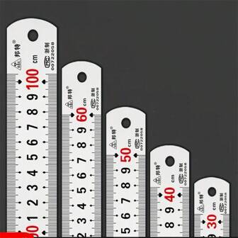 15-60 (Cm/Inch) Double-Sided High Strength Straight Ruler, Suitable For Cutting, Design, Measuring, Office And Other Occasions. Made Of Carbon Steel, Wear-Resistant And Harmless To The Hand