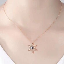 Projection Necklace Custom Photo Necklace Christmas Snowflake Necklace Girlfriend's Mother Christmas Gift