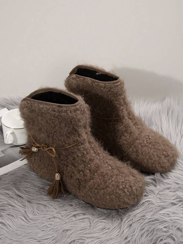 Novas botas curtas casuais de inverno femininas, quentes, com fundo macio e forro térmico, com forro extra, botas de neve confortáveis