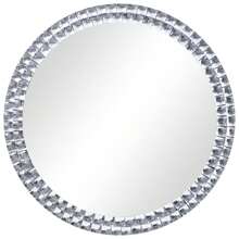 Contemporary 50 Cm Round Wall Mirror With Acrylic Crystal Rim - Stylish Tempered Glass Mirror For Easy Mounting In Bathroom Decor - Silver - View 2