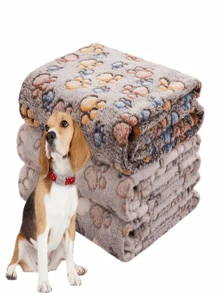 3pcs/Set Pet Fleece Blanket, Dog Bed Mat, Warm Fur Blanket
