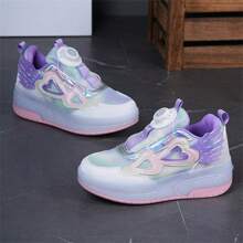 夏季青少年/成人情侣时尚透气低帮运动鞋,带双滚轮,户外运动溜冰鞋,男女通用