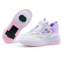 夏季青少年/成人情侣时尚透气低帮运动鞋,带双滚轮,户外运动溜冰鞋,男女通用