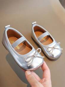 1 Pair Girls Flats, Spring/Autumn New Bowknot Princess Shoes, Slip-On Soft Sole Loafers