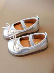 1 Pair Girls Flats, Spring/Autumn New Bowknot Princess Shoes, Slip-On Soft Sole Loafers