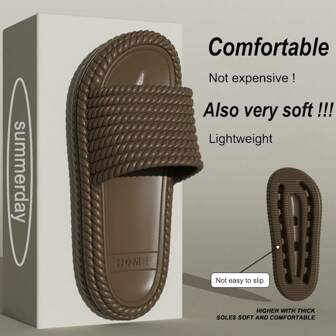 时尚厚底女式 EVA 拖鞋，舒适室内/户外拖鞋，适合夏季、居家、浴室，适合情侣、四季