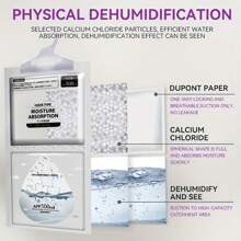 5 Packs EcoDry Calcium Chloride Dehumidifier Bags - High-Efficiency, Non-Electric, Odor Eliminator, Moisture Absorption For Closet, Basement, And Storage Area - White - View 4