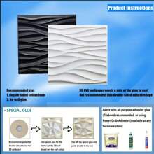 1/10 / 20 / 33 sztuk 3D Paneli Ściennych Wykonanych Z Materiału PVC. Należy Do Dekoracji Ściennych W Wystroju Domu, Szczególnie Do Dekoracji Pokoju. Dekoracja Łazienki. Dekoracja Sypialni. Dekoracja Salonu; Rozmiar Panelu Ściennego: 30 X30 CM Kolor: Biały/Czarny
