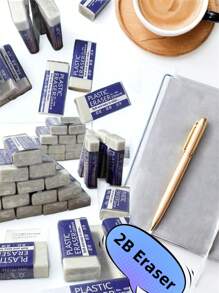 Solid Color 2b Erasers, Simple Multipurpose Portable Pencil Erasers Small Size For Students, Office, Art Drawing,Children Office And Learning Eraser, Stationery - Multicolor - View 10