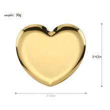 Art Deco Heart-Shaped Stainless Steel Decorative Tray, 1pc - Multipurpose Storage Dish For Jewelry And Household Items