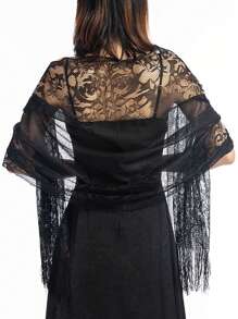 New Lace Shawl Bride Bridesmaid Formal Dress Cheongsam Shawl Party Evening Hollow Lace Scarf For Women - Multicolor - View 7