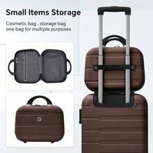 4 Piece Hard Shell Luggage Set,Carry On Suitcase With Spinner Wheels,Family Luggage Set,Brown(12/20/24/28in),CozyUp Travel Suitcase Suitcases Suit Case Durable Travel Luggage Hand Luggage Waterproof Winter Holiday Women Travel Essentials Suitcase Set Luggage Set