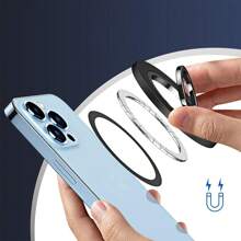 适用于 Magsafe 磁性机械自由旋转 1 件超轻超薄强吸力旋转 360 墙贴随处折叠指环手机支架合金便携式通用桌面兼容 、Android 手机、生日礼物、家人、朋友指环支架、手机握把、手机配件 - 白色 - 查看 4