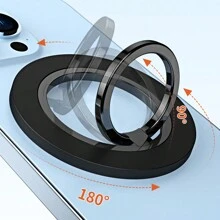 适用于 Magsafe 磁性机械自由旋转 1 件超轻超薄强吸力旋转 360 墙贴随处折叠指环手机支架合金便携式通用桌面兼容 、Android 手机、生日礼物、家人、朋友指环支架、手机握把、手机配件 - 白色 - 查看 7