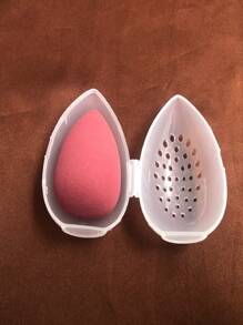 10PCS/Transparent Egg Shell Shaped Portable Travel Makeup Sponge Storage Box, Makeup Sponge Storage Bag, Silicone Makeup Sponge Storage Box, Portable Travel Set, Breathable Dust-Proof Bag, Transparent - Pink - View 4