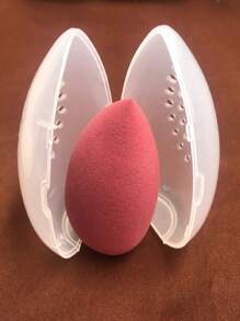 10PCS/Transparent Egg Shell Shaped Portable Travel Makeup Sponge Storage Box, Makeup Sponge Storage Bag, Silicone Makeup Sponge Storage Box, Portable Travel Set, Breathable Dust-Proof Bag, Transparent - Pink - View 5