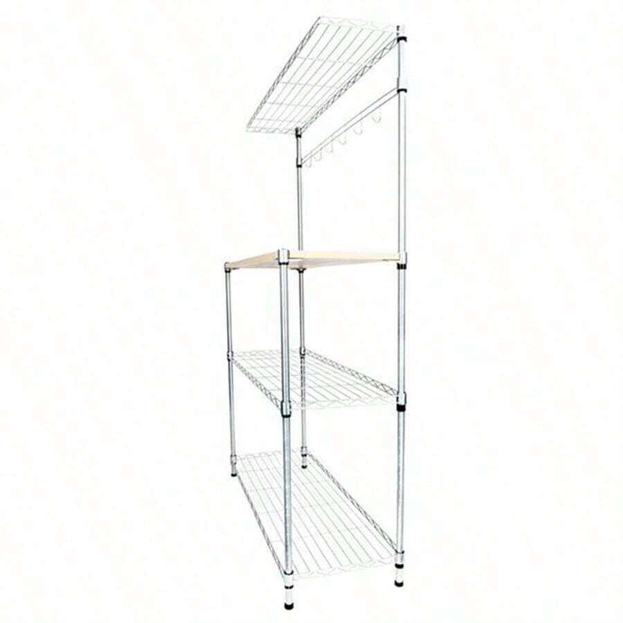 Four-Layer Microwave Oven Rack, Metal Rack Factory Microwave Oven Small Kitchenware Storage Rack - Silver - View 1