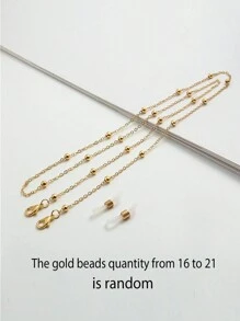 1 chiếc dây đeo kính thời trang nữ kiểu Bohemian màu vàng, đính hạt tròn, giúp giữ kính không bị rơi, phụ kiện dùng hàng ngày. - màu đen - Xem 4