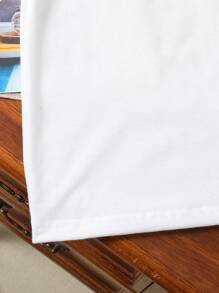 Young Girl Heart Print Short Sleeve T-Shirt And Denim Shorts 2 Pieces Set