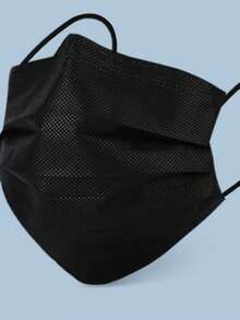 50个/包 一次性四层加厚黑色工业防尘防异味口罩，独立包装 - 彩色 - 查看 2