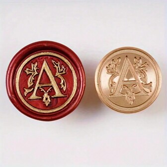 1Pc Medieval Traditional Initial Alphabet Wax Seal Stamp, Brass Head Wooden Handle, For Thanksgiving Card/Envelope/Gift Wrap/Wedding Engagement Party Invitation - Letter A-Z,Back To School,School Supplies