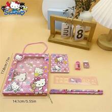 Sanrio Sanrio Hello Kitty Luxury Stationery Set - 6/8/14pcs,Including Pencil Case,Crayons,Pencils,Erasers And Ruler - Ideal Student/Holiday/Birthday Gift,Perfect Classroom Prize,Hello Kitty,Hello Kitty Items,Hello Kitty Kids,Back To School