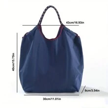 New Fashion Casual Embroidered Cute Bunny Ballet Design Large Capacity Tote Bag - Grey - View 3