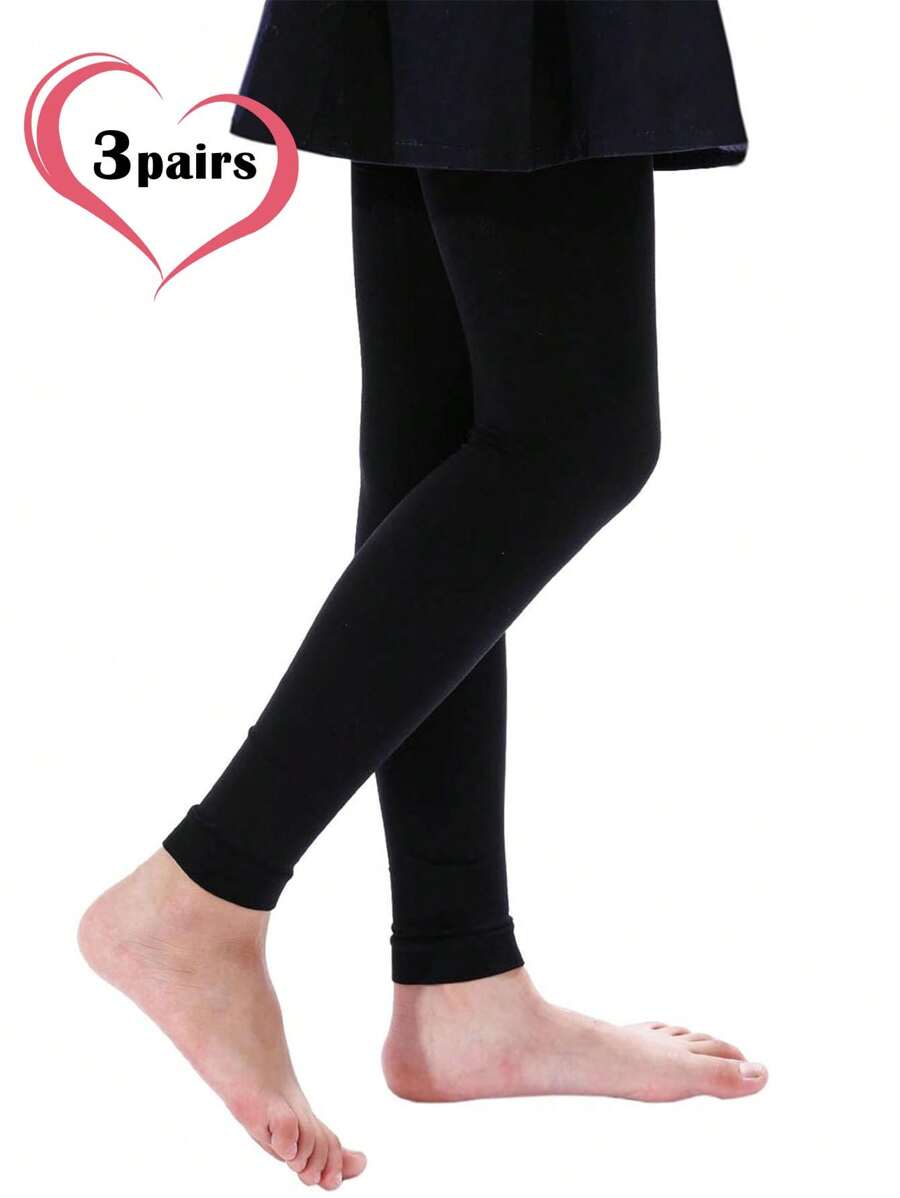 1/3 Pairs Girl's Microfiber Stirrup Tights, Ballet Dance Tights, Ultra Soft Leggings - Multicolor - View 1