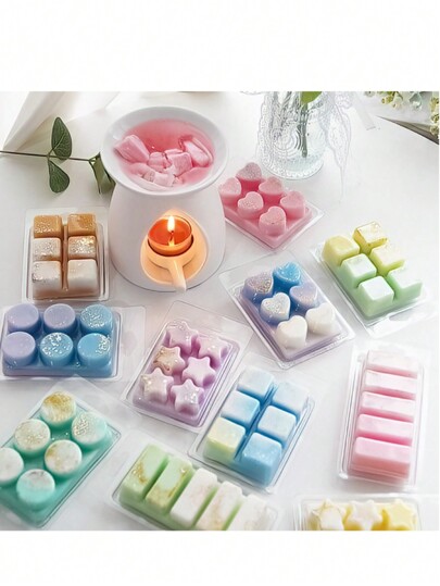 Rose Scented Wax Melts: Hand-Poured Soy Wax Tarts For Home Fragrance - Suitable For Various Environments,Red, Orange, Yellow, Green, Cyan, Blue, Purple, Pink, Gray, Brown, Black And White. Gifts Birthday Graduation