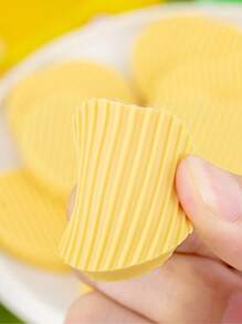 4 Pcs/Set Color Random Creative Simulation Potato Chip Eraser Simulation Food Eraser Set School Supplies Office Stationery Back To School - one-size - View 5