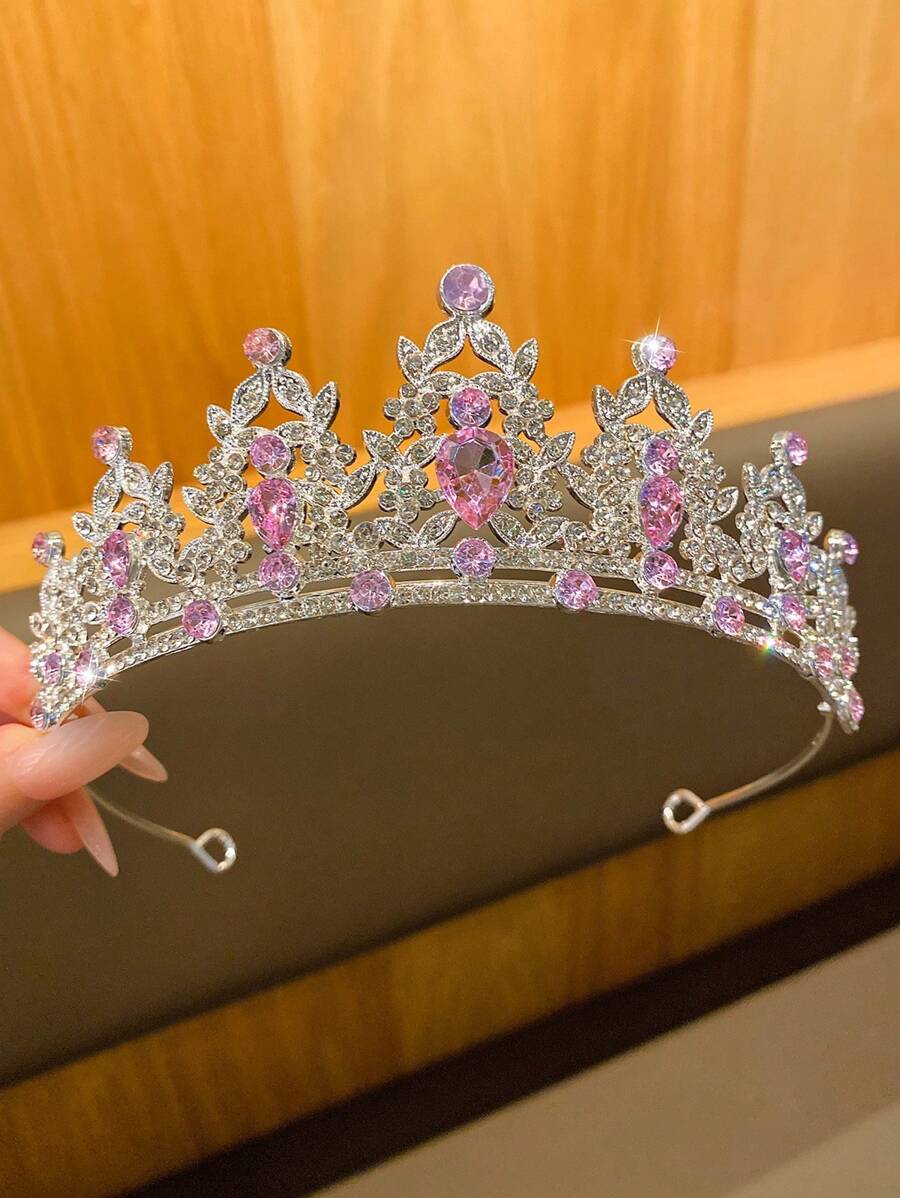 1 pieza Diadema con corona extra grande, diadema de corona elegante y dulce a la moda, adecuada para actuaciones y uso en cumpleaños
