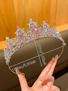 1 pieza Diadema con corona extra grande, diadema de corona elegante y dulce a la moda, adecuada para actuaciones y uso en cumpleaños