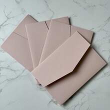 25pcs Tri-Fold Pocket Wedding Invitation Cards With Envelopes, Simple Invitation Cards For Engagement, 15th Birthday, Christening, DIY Invitations, 5*7 Inch Invitations, Pocket Invitations, Customized Invitations, Christmas Cards - Pink - View 6
