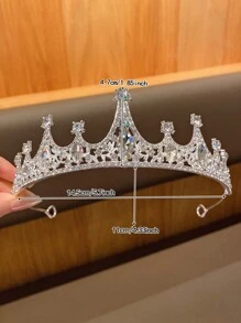 1pc Fashionable & Sweet Crown Headband, Suitable For Performances And Birthdays - Silver - View 2