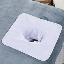 1 pieza toalla de 35*35cm con agujero para la cara para mesa de masaje SPA con belleza, toalla cosmética para calentar en el SPA