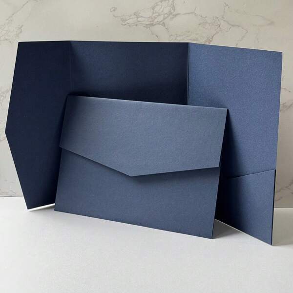 25 piezas de funda plegable para invitaciones de boda, compromiso, XV años, bautizo, con sobres simples, invitaciones DIY de 5*7 pulgadas, invitaciones de bolsillo, invitaciones personalizadas, decoración de boda, decoración del hogar, decoración de habitaciones, recuerdos de fiesta, regalos para la novia, decoraciones de graduación, decoraciones de cumpleaños, decoraciones de fiesta