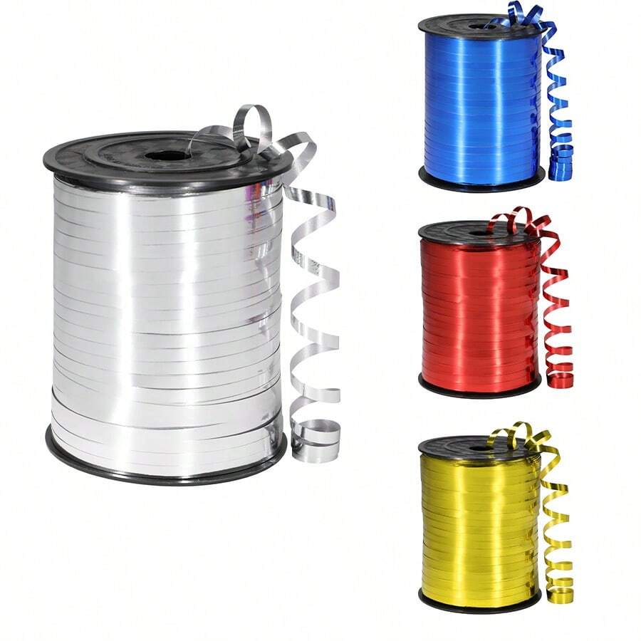 Etwa 250 Yards (ca. 220 Meter) Schleife, Metallballon Kräuselband, geeignet für Partys, Feiertage, Kunst & Handwerk, Floristik, Hochzeiten, Basteln und Geschenkverpackung (Gold, Silber, Rot, Blau)