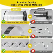 Etwa 250 Yards (ca. 220 Meter) Schleife, Metallballon Kräuselband, geeignet für Partys, Feiertage, Kunst & Handwerk, Floristik, Hochzeiten, Basteln und Geschenkverpackung (Gold, Silber, Rot, Blau)