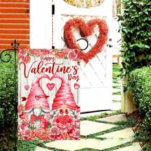 1pc Valentine's Day Double-Sided Heart Shaped Garden Flag, 30x45cm Valentine's Day House Flag, Suitable For Valentine's Day Decoration - Multicolor - View 5