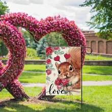 1pc Valentine's Day Double-Sided Heart Shaped Garden Flag, 30x45cm Valentine's Day House Flag, Suitable For Valentine's Day Decoration - Multicolor - View 6