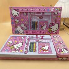Sanrio Sanrio Hello Kitty Luxury Stationery Set - 6/8/14pcs,Including Pencil Case,Crayons,Pencils,Erasers And Ruler - Ideal Student/Holiday/Birthday Gift,Perfect Classroom Prize,Hello Kitty,Hello Kitty Items,Hello Kitty Kids,Back To School