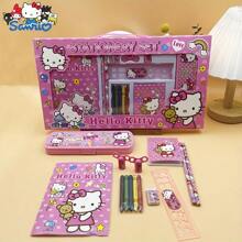 Sanrio Sanrio Hello Kitty Luxury Stationery Set - 6/8/14pcs,Including Pencil Case,Crayons,Pencils,Erasers And Ruler - Ideal Student/Holiday/Birthday Gift,Perfect Classroom Prize,Hello Kitty,Hello Kitty Items,Hello Kitty Kids,Back To School