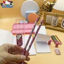 Sanrio Sanrio Hello Kitty Luxury Stationery Set - 6/8/14pcs,Including Pencil Case,Crayons,Pencils,Erasers And Ruler - Ideal Student/Holiday/Birthday Gift,Perfect Classroom Prize,Hello Kitty,Hello Kitty Items,Hello Kitty Kids,Back To School
