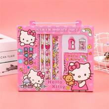 Sanrio Sanrio Hello Kitty Luxury Stationery Set - 6/8/14pcs,Including Pencil Case,Crayons,Pencils,Erasers And Ruler - Ideal Student/Holiday/Birthday Gift,Perfect Classroom Prize,Hello Kitty,Hello Kitty Items,Hello Kitty Kids,Back To School