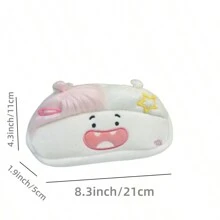 Estuche de lápices con muñeco suave y esponjoso, bolsa de almacenamiento de papelería con gran capacidad, caja de lápices bordada divertida coreana para niñas, regreso a clases, útiles escolares