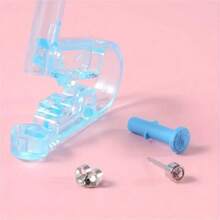 2/4/6 piezas Kit de perforación de orejas: Aretes de bola de acero, Juego de aretes, Pistola de perforación, Herramienta de perforación - Pistola de perforación de orejas empacada - Multicolor - Ver 4